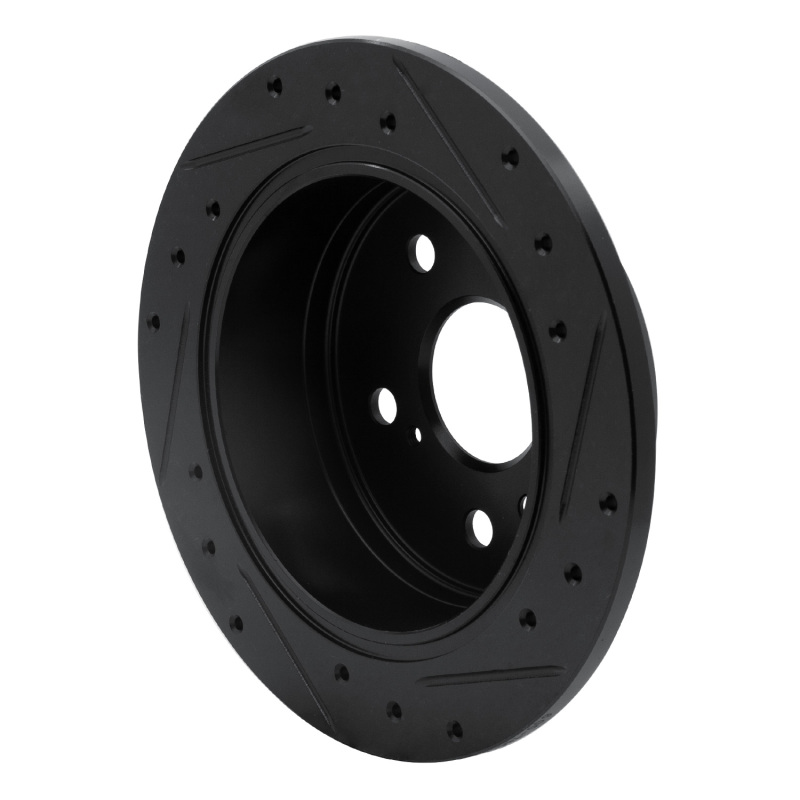 Lexus ES300 Brake Rotor (1) - Rear Left - R1 Concepts - Drilled & Slotted - Black - `02-`08